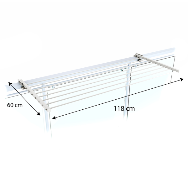 Wäschetrockner zur Wandmontage mit Abmessungen 60 cm mal 118 cm