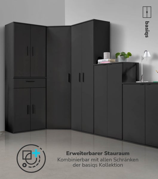 mokebo Midischrank in Anthrazit 'Der Schlanke', Mehrzweckschrank, Allzweckschrank oder Aufbewahrungsschrank