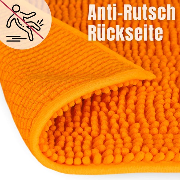 Badematte mit rutschhemmender Rückseite.