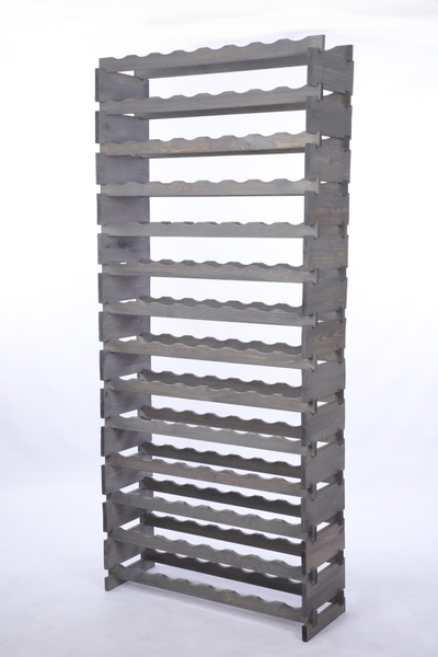 Weinregal VINOTECA FLEX PRO HxBxT 191x84x28cm 112 Flaschen auf 14 Ebenen Massives Kiefernholz Grau