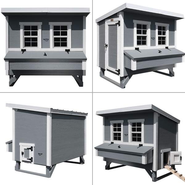 Großer Hühnerstall EZ Chicken Home 2,85m²  188 x 152 x 184 cm Grau herrgestellt in EU