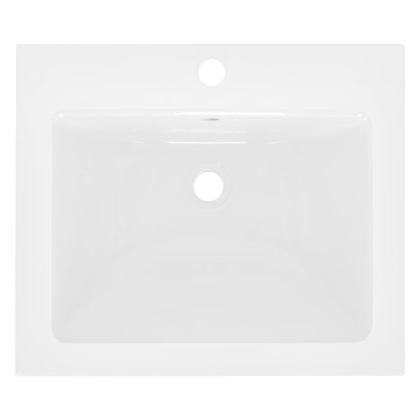 ML-Design Waschbecken aus Keramik Weiß 52,5x21x45 cm Eckig, Einbauwaschbecken mit Hahnloch und Überlauf, Aufsatzwaschbecken Einbauwaschtisch Waschschale Waschplatz Handwaschbecken, für das Badezimmer