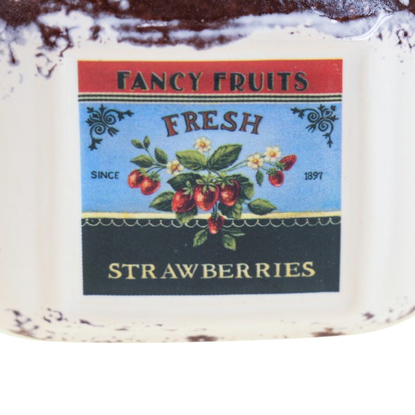 Aufdruck mit Erdbeermotiv