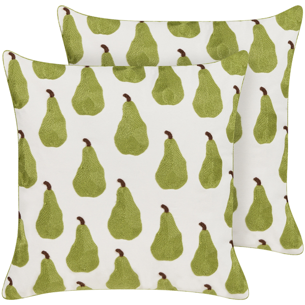 Dekokissen 2er Set TRACHELIUM 45 x 45 cm Grün Pflanzenmuster