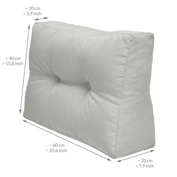 Beautissu ECO Elements Palettenkissen Rücken 60x40x20cm Hellgrau (2tlg)