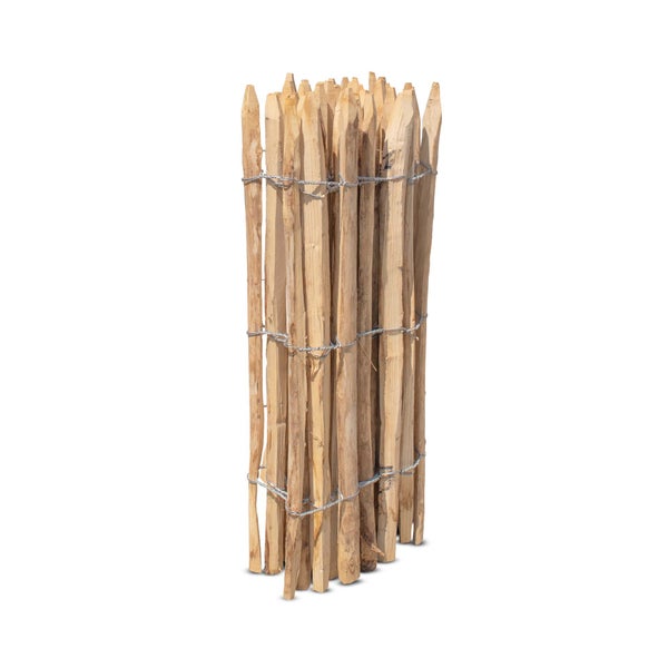 Französischer Premium Staketenzaun Kastanie - Länge 5 Meter, Höhe 80 cm, Lattenabstand 6-7 cm