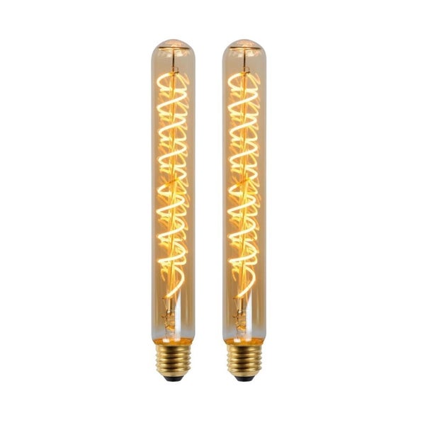 LED Leuchtmittel E27 Röhre - T32 in Amber 5W 380lm 250mm 2er-Pack