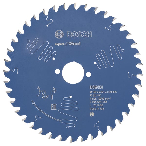 Bosch Kreissägeblatt Expert for Wood für Tischkreissägen 190 x 30 x 2 mm 40 - 2608644084