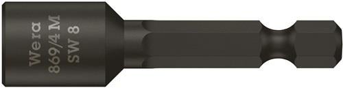 Wera Steckschlüsseleinsatz 869/4M mit 6-kant-Antrieb Schlüsselweite 8 mm Länge 50 mm mit Magnet - 5060423001