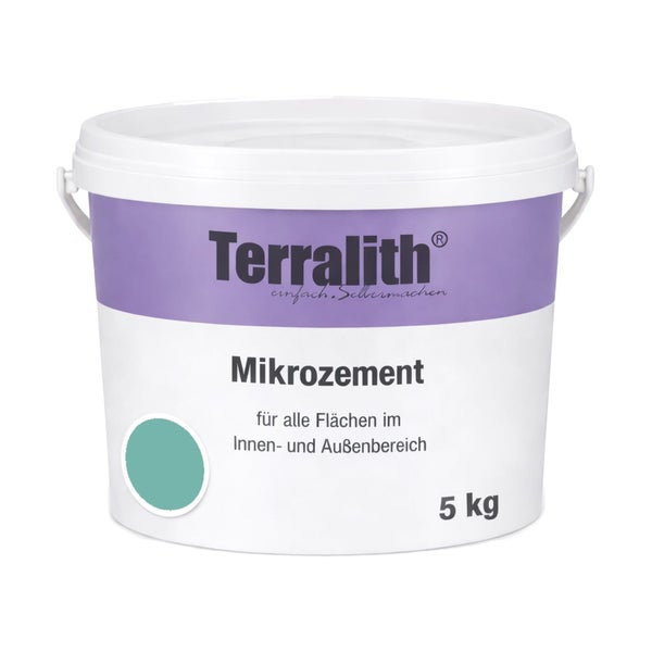 Terralith Mikrozement 5 Kilogramm Eimer für alle Flächen im Innen- und Außenbereich.