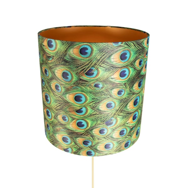 Dekorative Tischleuchte mit Pfauenfeder Muster
