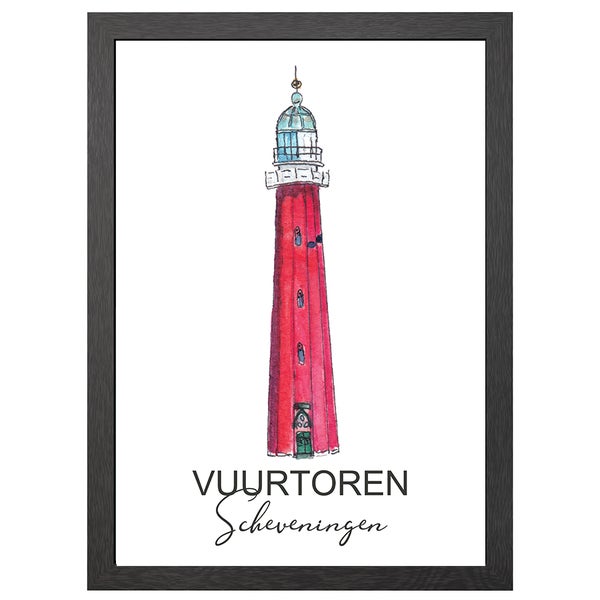 Leuchtturm Scheveningen Poster Im A2-Rahmen - Joyin