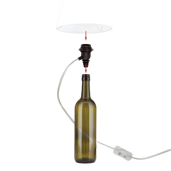 E27 DIY-Fassung für Flaschenleuchte – Upcycling geeignet Transparent