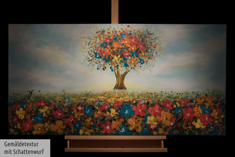 Handgemaltes Gemälde Acrylfarbe 120x60cm Bunt