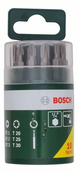 Bosch Bitset mit verschiedenen Schrauberbits, 10-teilig