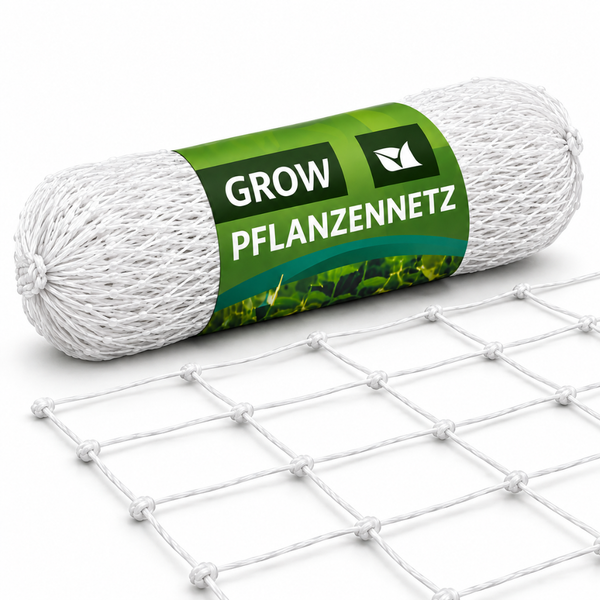 Eine Rolle Grow Pflanzennetz für Garten und Anbau von Nutzpflanzen zur Rankhilfe.