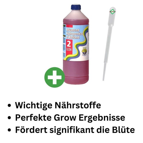 Advanced Hydroponics Bloom – 10 Liter Blühdünger für üppige Blüten, präzise Dosierung mit Pipette, vielseitig einsetzbar für Grow, Tomaten & Orchideen