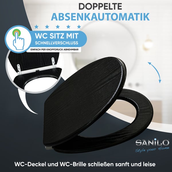 Toilettensitz mit Absenkautomatik und Schnellverschluss
