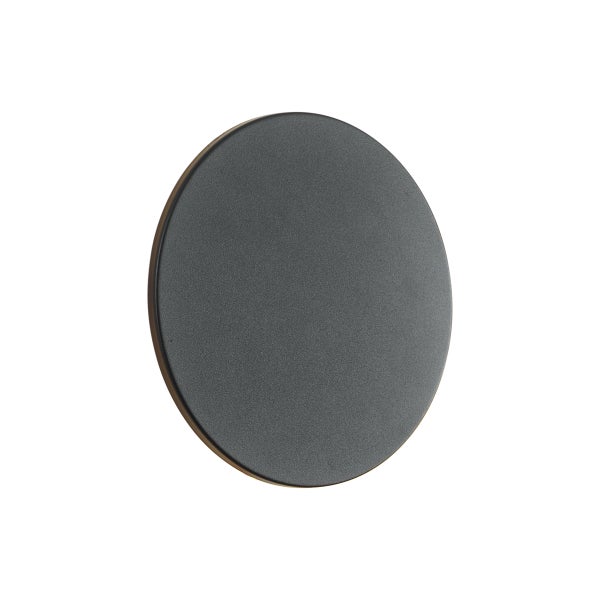 Runde LED-Außenwandleuchte aus Metall in Anthrazit für indirektes Licht.