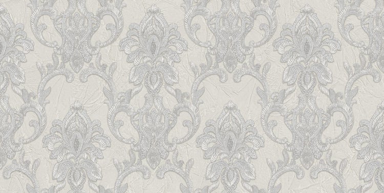 Zambaiti Tapete Barockmuster Grau - 106 cm x 10 m - 662332