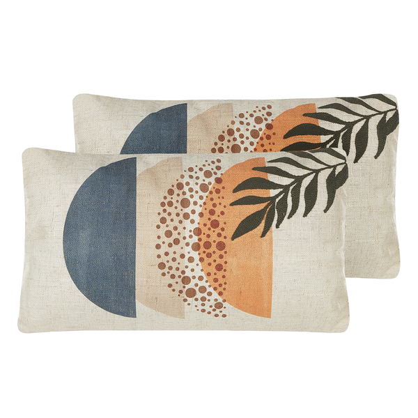 Dekokissen 2er Set BROWALLIA 30 x 50 cm Bunt Abstraktes Muster