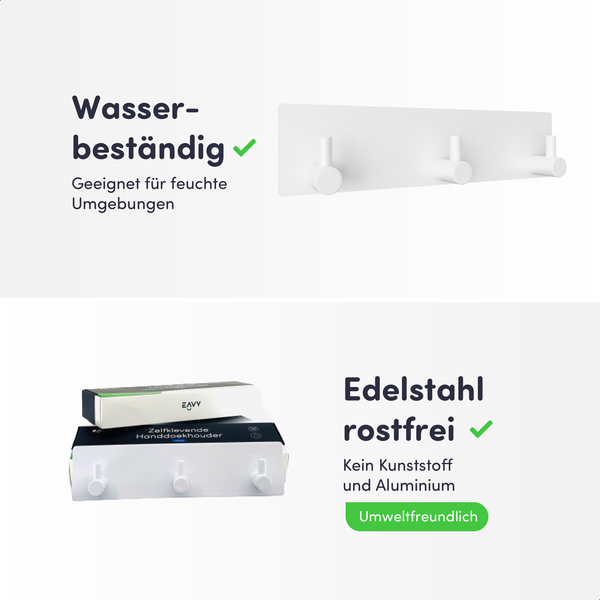Wasserbeständige Handtuchhakenleiste aus rostfreiem Edelstahl mit drei Haken, umweltfreundlich, inklusive Verpackung.