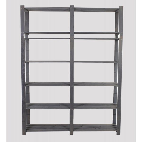 PROREGAL Holzregal Pinepeak HxBxT 220 x 170 x 38 cm 7 Fachboden 1,2 cm Dickes Kiefernholz Grau
