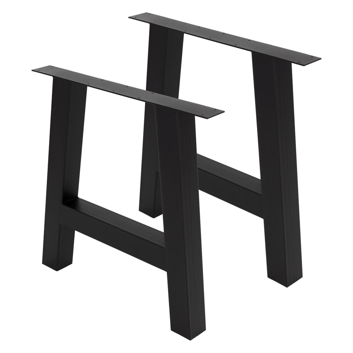 ML-Design 2er Set Tischbeine A-Form 70x72 cm, Schwarz, Profil 8x8cm, pulverbeschichteter Stahl, Industriedesign, Metall Tischkufen Tischgestell Tischuntergestell Möbelfüße, für Esstisch Schreibtisch