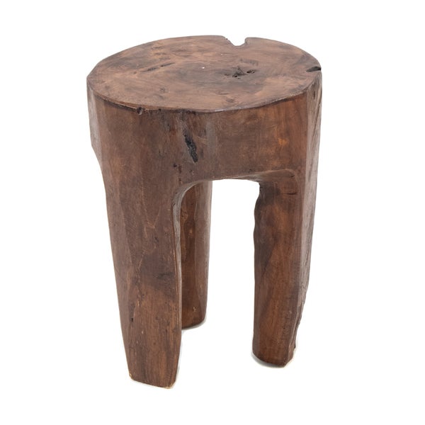 Hocker LOG  41x29x29 cm, Massivholz dunkelbraun