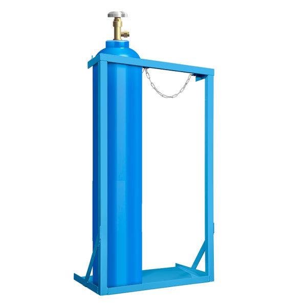 PROREGAL Gasflaschenständer für 2x10 Liter Flaschen | Lichtblau | Gasflasche, 10 Liter, Gasflaschenlagerung