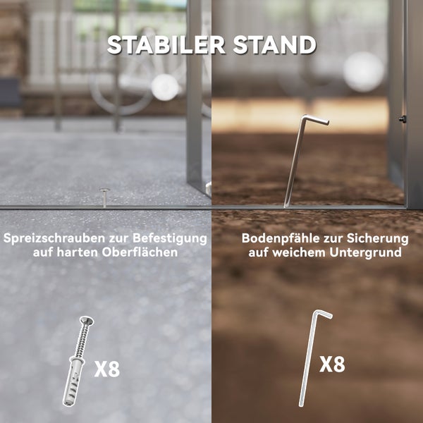 Outsunny Pavillon mit Doppeldach, ca. 3x3 m Wasserabweisend Stabil Winterfest Gartenpavillon mit UV-Schutz Partyzelt aus Metall, für Garten, Terrasse, Dunkelgrau