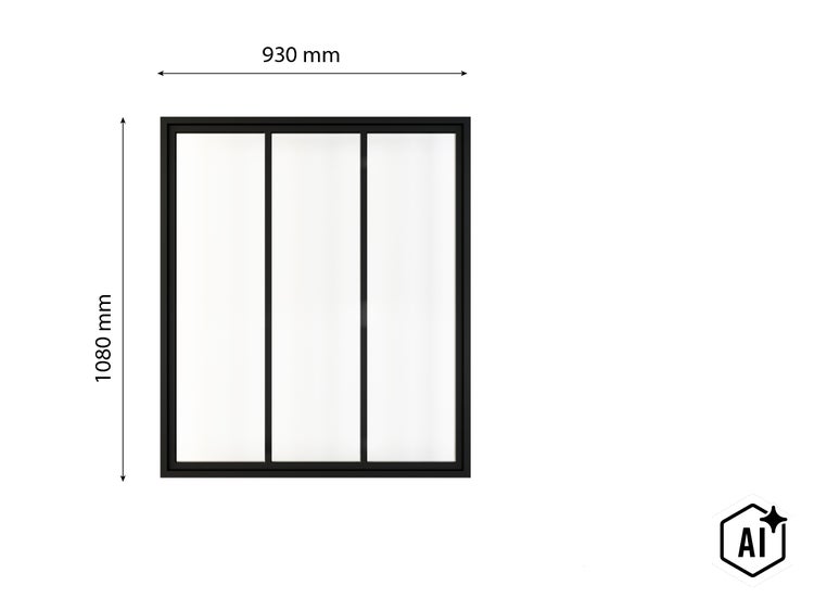 Abbildung eines Fensters mit den Maßen 930 mm Breite und 1080 mm Höhe.