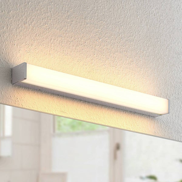 Lindby LED Wandleuchte, Wandlampe Bad Klea (spritzwassergeschützt (Modern) in Chrom aus Aluminium (1 flammig ) - Wandleuchten Spiegelleuchte Badezimmer Wandbeleuchtung Badezimmerleuchte