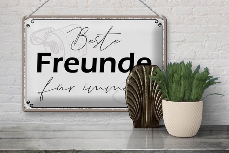 Blechschild Spruch 30x20cm beste Freunde für immer