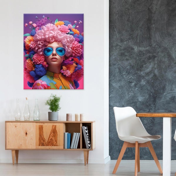 Leinwandbild Abstrakt Frau Blumen Modern Bilder Wohnzimmer 100X70 cm
