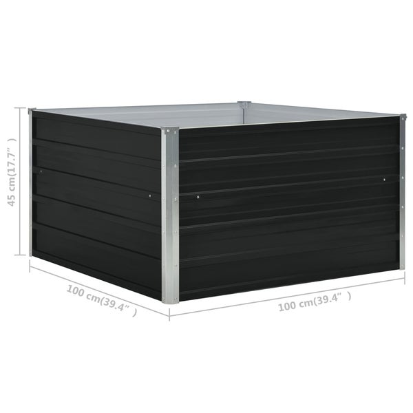 Rechteckiges Hochbeet aus Metall, 100 x 100 x 45 cm