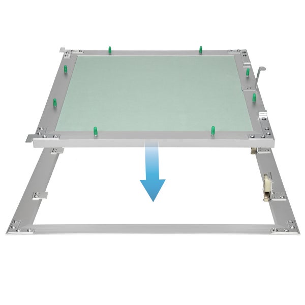 ECD Germany Revisionsklappe Revisionstür GK-Einlage 300x300mm Gipskarton 12,5mm Alu Rahmen Revision Wartungstür Wartungsklappe Wartung Reinigungsklappe Wartungsöffnung Feuchtraumgeeignet Trockenbau
