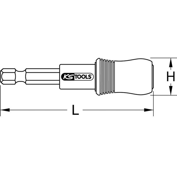 KS Tools Logo Bit-Halter mit Größenangaben