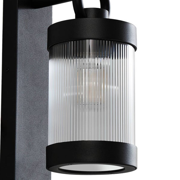 Lindby Wandleuchte außen Yrene mit Bewegungsmelder (spritzwassergeschützt (Modern) in Schwarz aus Aluminium (1 flammig, E27) - Wandlampe für Außenwand/Hauswand Haus Terrasse und Balkon