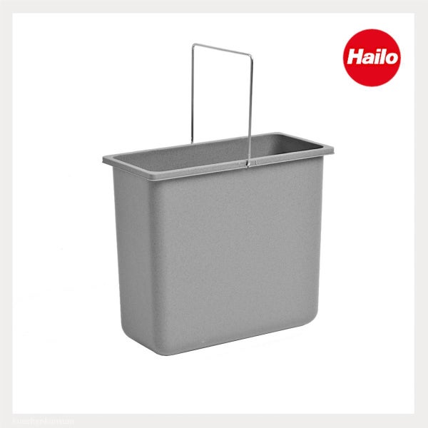 Hailo Ersatz-Inneneimer, rechteckig, mit Metallhenkel für Abfalltrennsysteme. Hailo Logo.