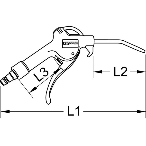KS TOOLS Universal-Druckluft-Ausblaspistole 510 mm - 515.1904