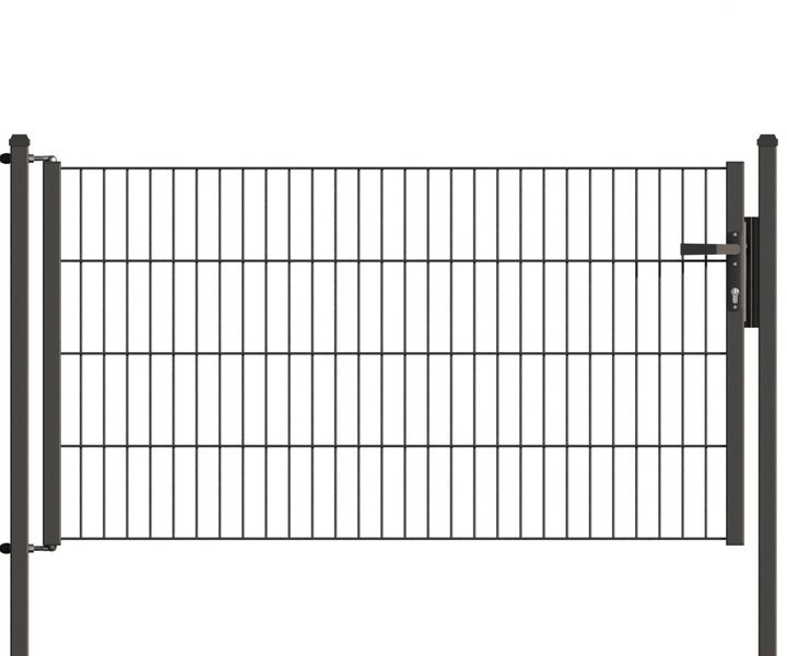Metallzauntor mit Griff und Schloss