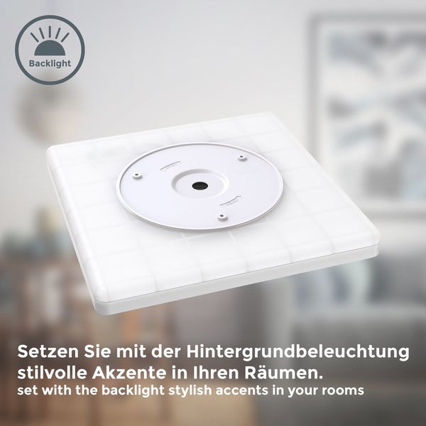 LED Panel 29,3x29,3 cm - 18W, 2400lm, dimmbar, flach, backlight, neutralweiß, weiß