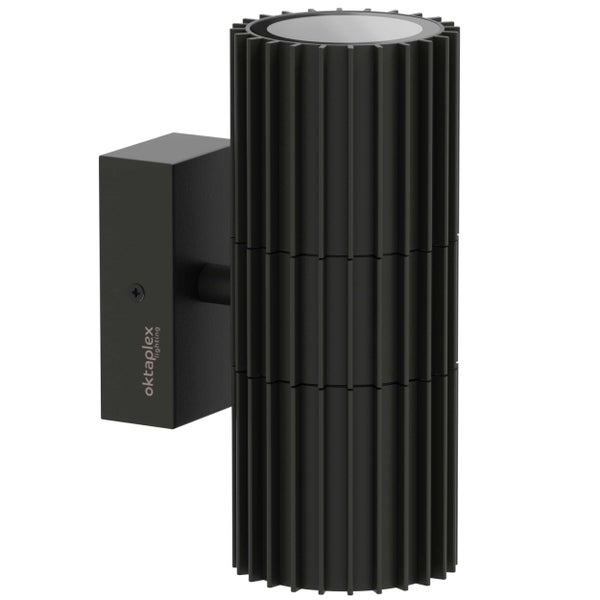 Oktaplex Para Wandleuchte Außen Aluminium 2xGU10 Fassung Außenlampe schwarz