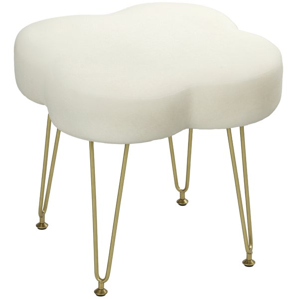 Hocker in Blumenform mit Bezug und Metallbeinen