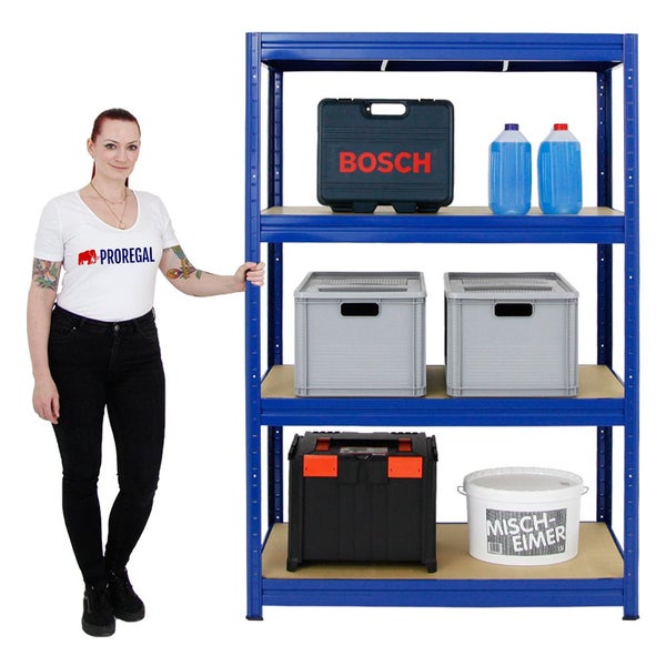 PROREGAL Mega Deal 2x Schwerlastregal Dino HxBxT 180 x 120 x 60 cm Fachlast 600 kg Blau