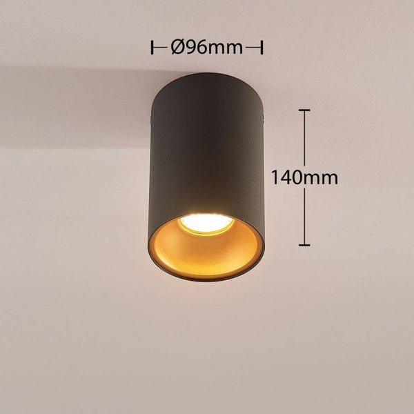 Arcchio Deckenlampe Vinja (Modern) in Schwarz aus Aluminium (1 flammig, GU10) - Deckenleuchte Lampe Flurleuchte