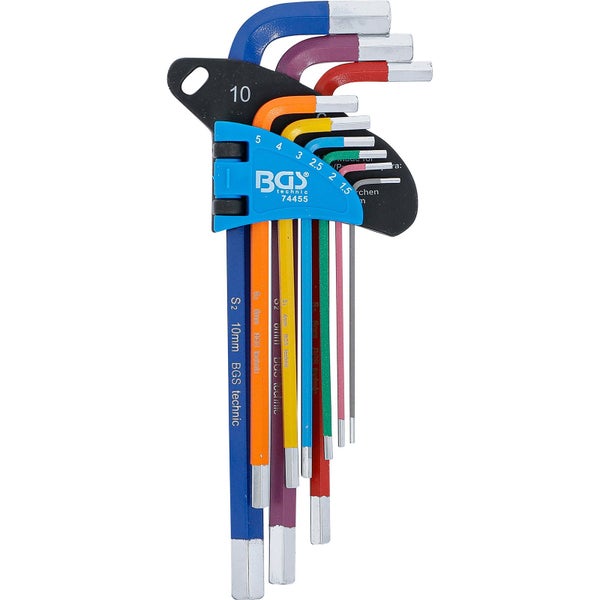 BGS Winkelschlüssel-Satz Multicolour Innensechskant 1,5 - 10 mm 9tlg. - 74455