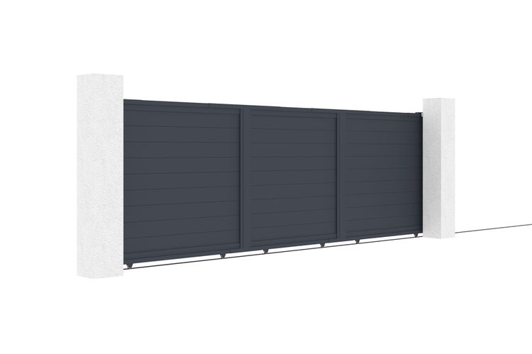 Schiebetor 5m EIGER H.140cm graues Aluminium