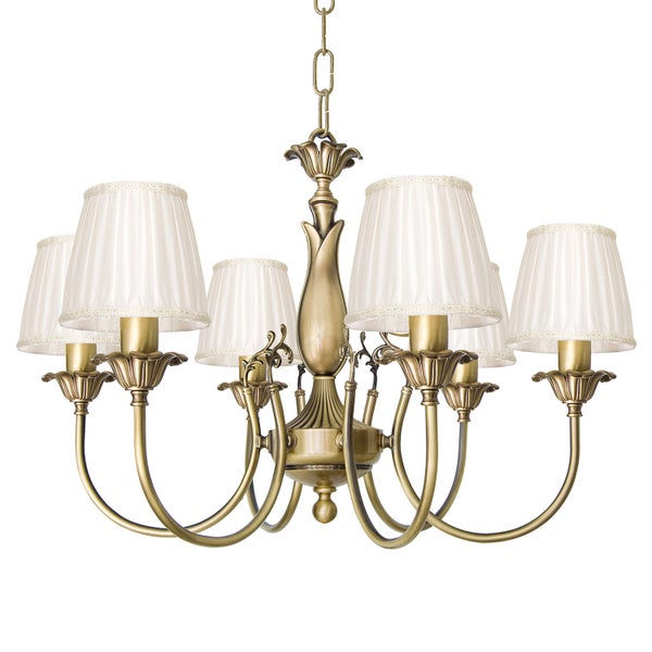 Kronleuchter mit sechs Armen und Lampenschirmen